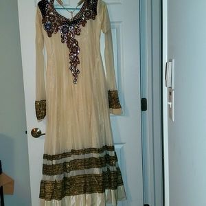 Anarkali 3 pc gown dupatta pant